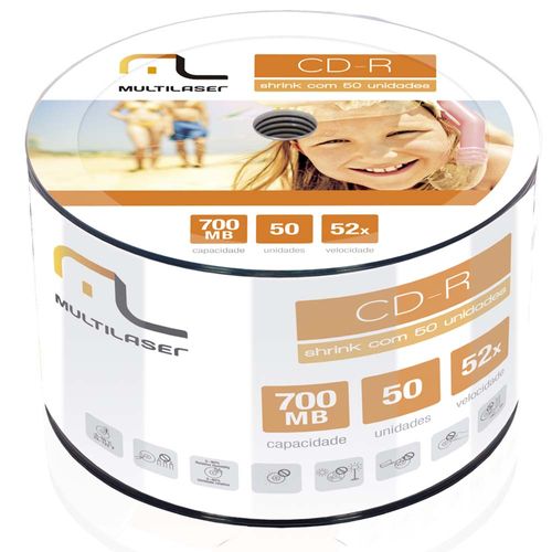 Mídia CD-R Velocidade 52x 50un Shrink 700MB Multi - CD051