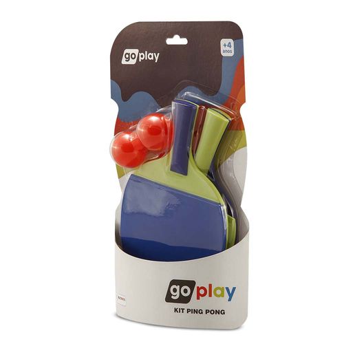 Go Play Kit Ping Pong Infantil Com 2 Raquetes e Bolinha Multikids - BR950OUT [Reembalado]