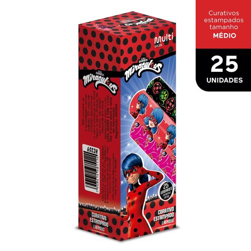 Curativo Estampado Lady Bug com 25 Un Miraculous - HC359OUT [Reembalado]