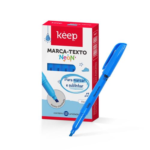Marca Texto Azul Caixa c/ 12 Unidades Keep - MR067OUT [Reembalado]