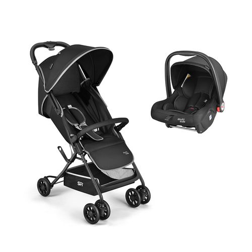 Combo Baby - Carrinho de Bebê Compacto e Bebê Conforto Class 0-13kgs Preto Multikids Baby - BB424K