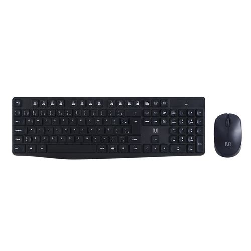 Kit Teclado e Mouse Sem Fio Côncavo Multimídia Conexão USB 1600dpi Teclas Côncavas Preto - TC244OUT [Reembalado]