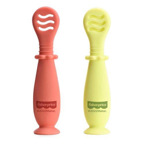 Colheres de Treinamento Fase 1 e 2 com Ventosa Yummy! Coral Fisher-Price - BB1188OUT [Reembalado]