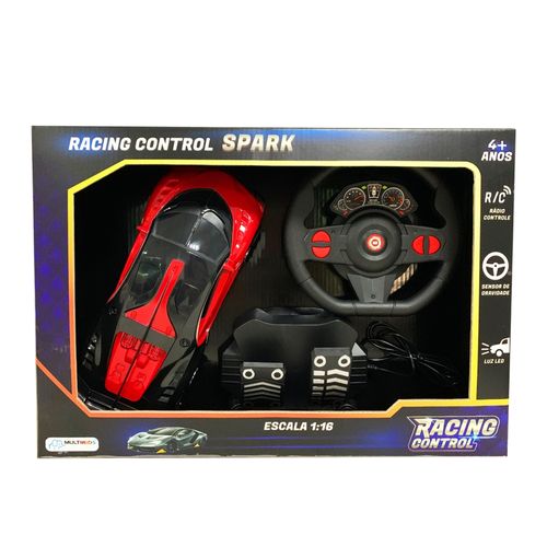 Carrinho Racing Control Spark Vermelho e Preto Multikids - BR1338OUT [Reembalado]