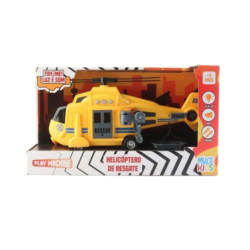 Play Machine Helicóptero de Resgate Com Luz e Som Amarelo Multikids - BR1783
