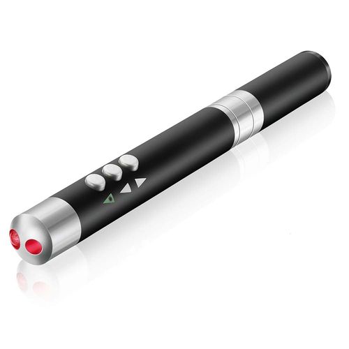 Presenter Pen Conexão Usb Alcance 10m Laser Vermelho 3 Botões Preto - AC251
