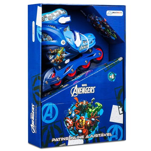 Patins Inline Ajustável Tam 35-38 Vingadores Multikids - BR1165