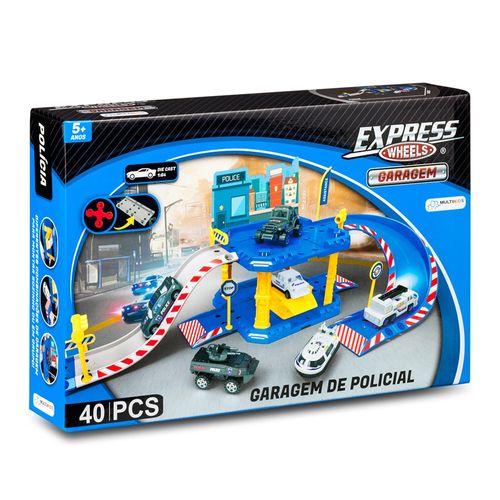 Garagem de Carrinhos Polícia Express Wheels 40 Peças Multikids - BR1237