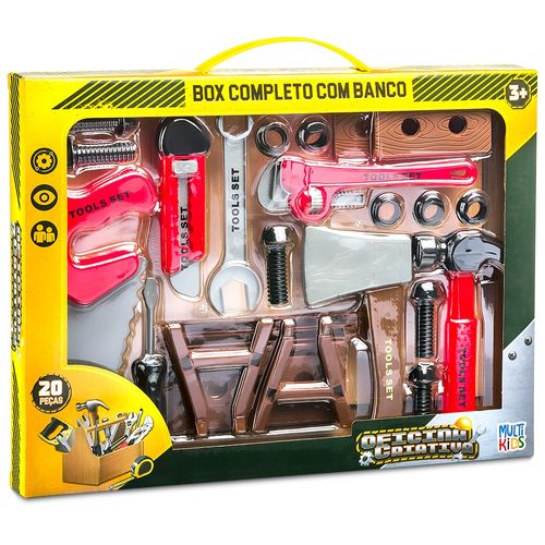 Oficina Criativa Box Completo com Banco e 20 Pcs Multikids - BR1831
