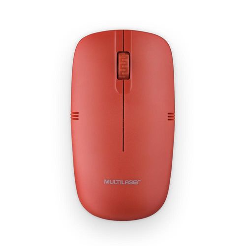 Mouse Sem Fio Light Conexão Usb 1200dpi 3 Botões Design Slim Vermelho - MO289
