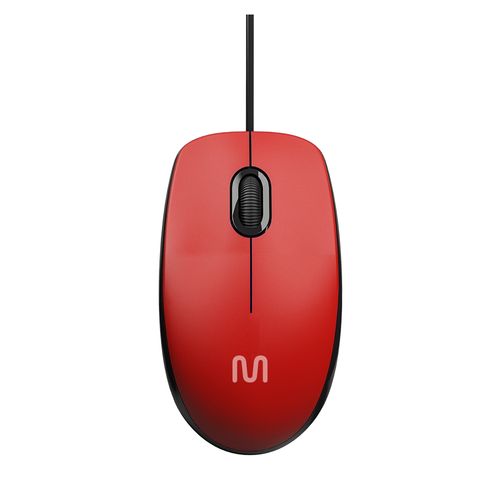 Mouse Com Fio MF400 Clique Silencioso Conexão USB 1200dpi Cabo de 180cm 3 Botões Vermelho Multilaser - MO390