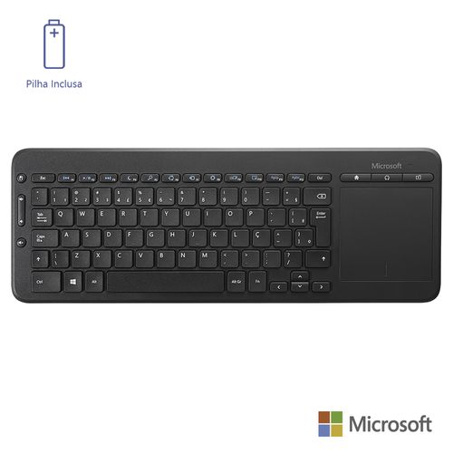 Teclado sem Fio com Touchpad Integrado USB Preto Microsoft - N9Z00005
