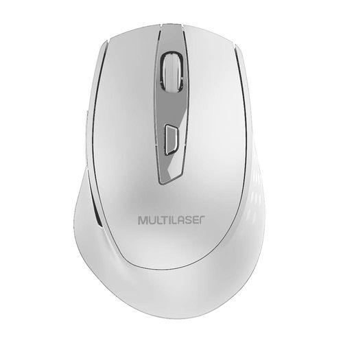 Mouse Sem Fio Pro Conexão Usb 1600dpi Ajustável 6 Botões c/ Pilha Inclusa Design Ergonômico Branco - MO317