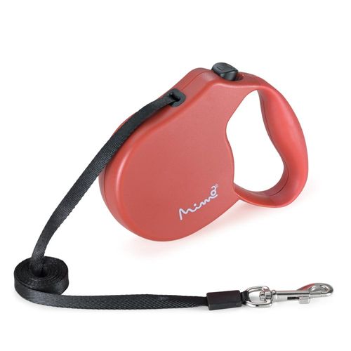 Guia Retrátil Mimo Conceito Safe Walk Emborrachada Fita 4M até 11kgs Tam. P Vermelho Mimo - PP026