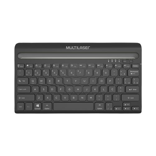 Teclado Sem Fio Slot Conexão Bluetooth Bateria de Litio 500mAh Teclas Chocolate Slot p/ Tablet Até 10" Preto - TC279