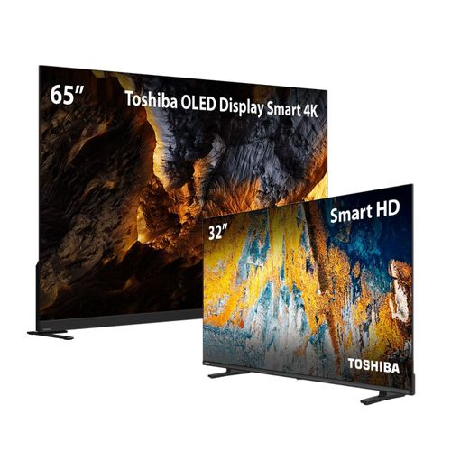 Compre Smart TV 65” Toshiba OLED 4K e Leve Smart TV 32" DLED HD - TB0183MK