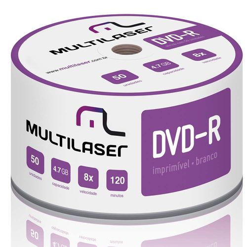 Mídia Multilaser Dvd-R Printable 16X 4,7 Gb - DV052OUT [Reembalado]