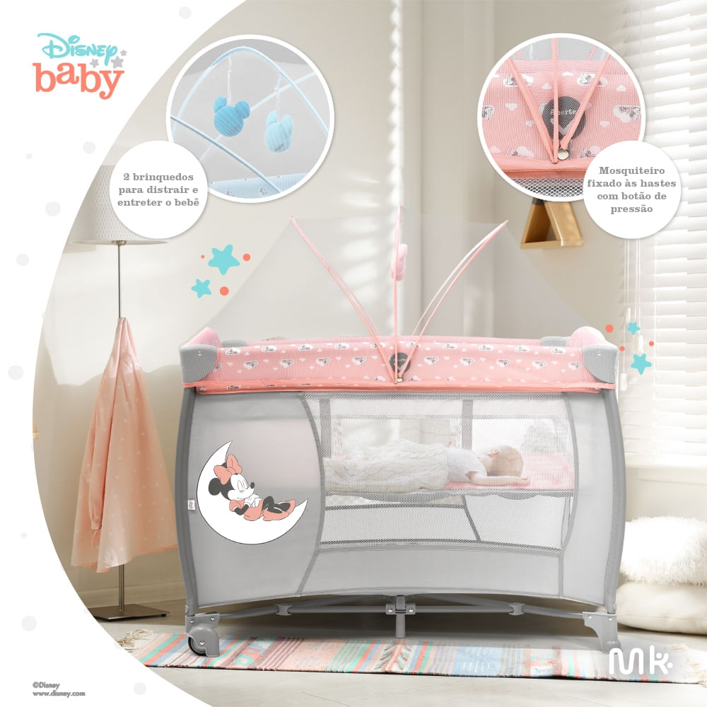Encontraproduto.com.br - Berço Desmontável 0-15 Kg Mickey Milky Way Multikids Baby - BB442OUT [Remanufaturado]