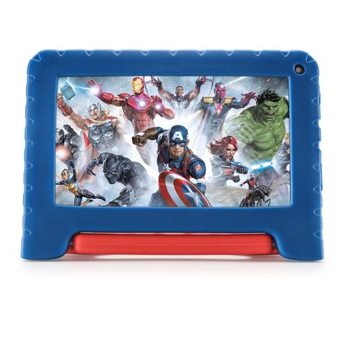 Tablet Multi Avengers com Controle Parental 2GB RAM + 32GB + Tela 7 pol + Android 13 (Go edition) + Processador Quad Core Preto - NB399