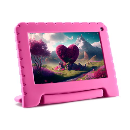 Tablet Kid Pad com Controle Parental 2GB RAM + 32GB + Tela 7 pol + Android 13 (Go edition) + Processador Quad Rosa Multi - NB393