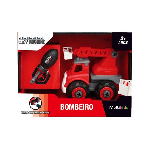 Caminhão de Bombeiro 16 Peças City Machine Multikids - BR1867OUT [Reembalado]