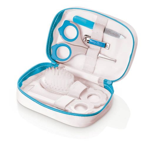 Kit Higiene Azul - Tesoura, Cortador de Unhas, Lixa, Pente e Escova de Cabelos - Multikids Baby - BB097