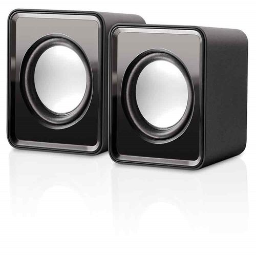 Caixas de Som 2.0 3W RMS Alimentação USB Conexão P2 Controle de Volume Sem Marca Som Estéreo Preto - SP151