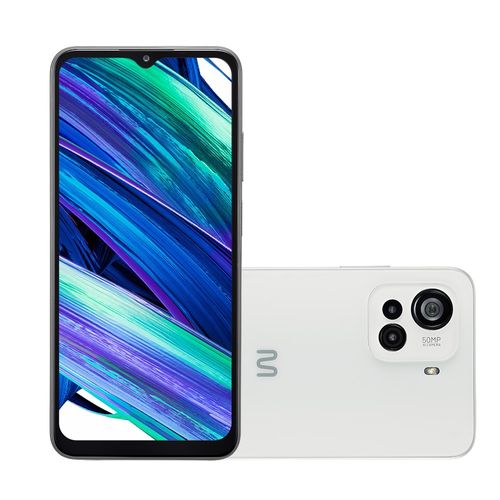 Smartphone Multi G Pro 3 4G Tela 6.5" 128GB 4GB Ram Câmera Tripla 50MP Octa Core Sensor De Digitais + Recon. Facial Branco - P9193OUT [Reembalado]