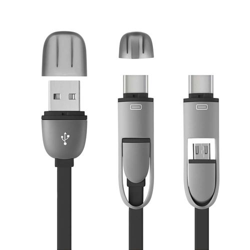 Cabo Multilaser 2 Em 1 Type E Micro Usb 1,5M Preto - WI350