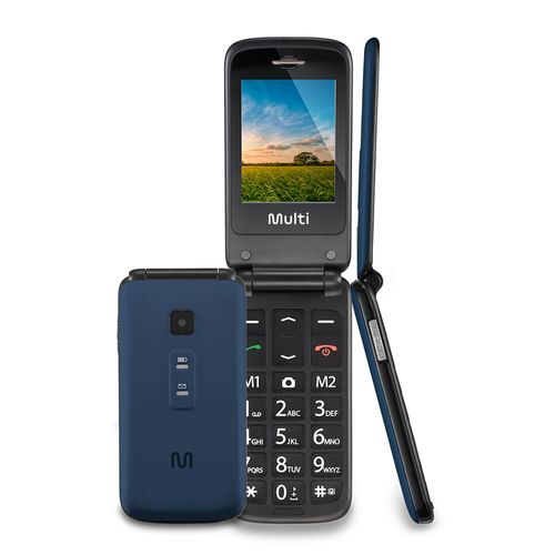 Celular Flip Vita Multilaser Dual Chip MP3 Azul - P9020OUT [Reembalado]