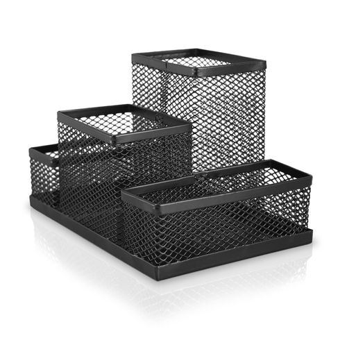 Organizador de Mesa Aramado 4 Compartimentos Preto Keep - EI138