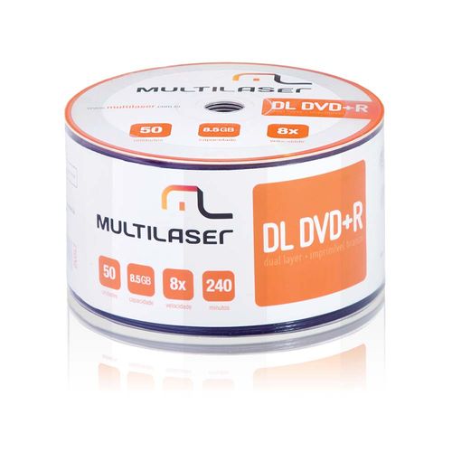 Mídia DVD-R Dual Layer 8,5GB Com 50 Un Multilaser - DV047