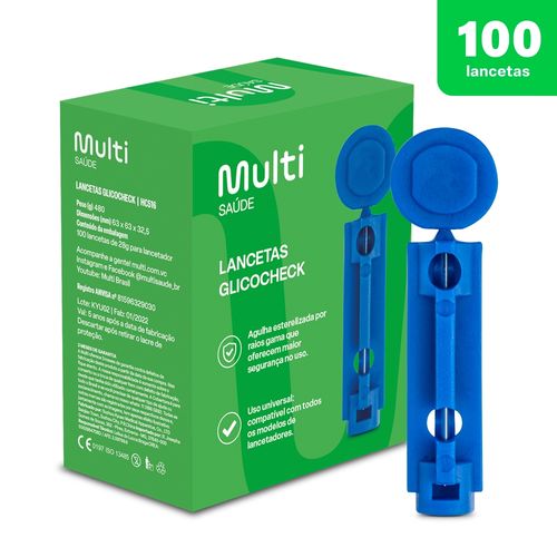 Lancetas Care Plus 28G Caixa com 100un Multi Saúde - HC516OUT [Reembalado]