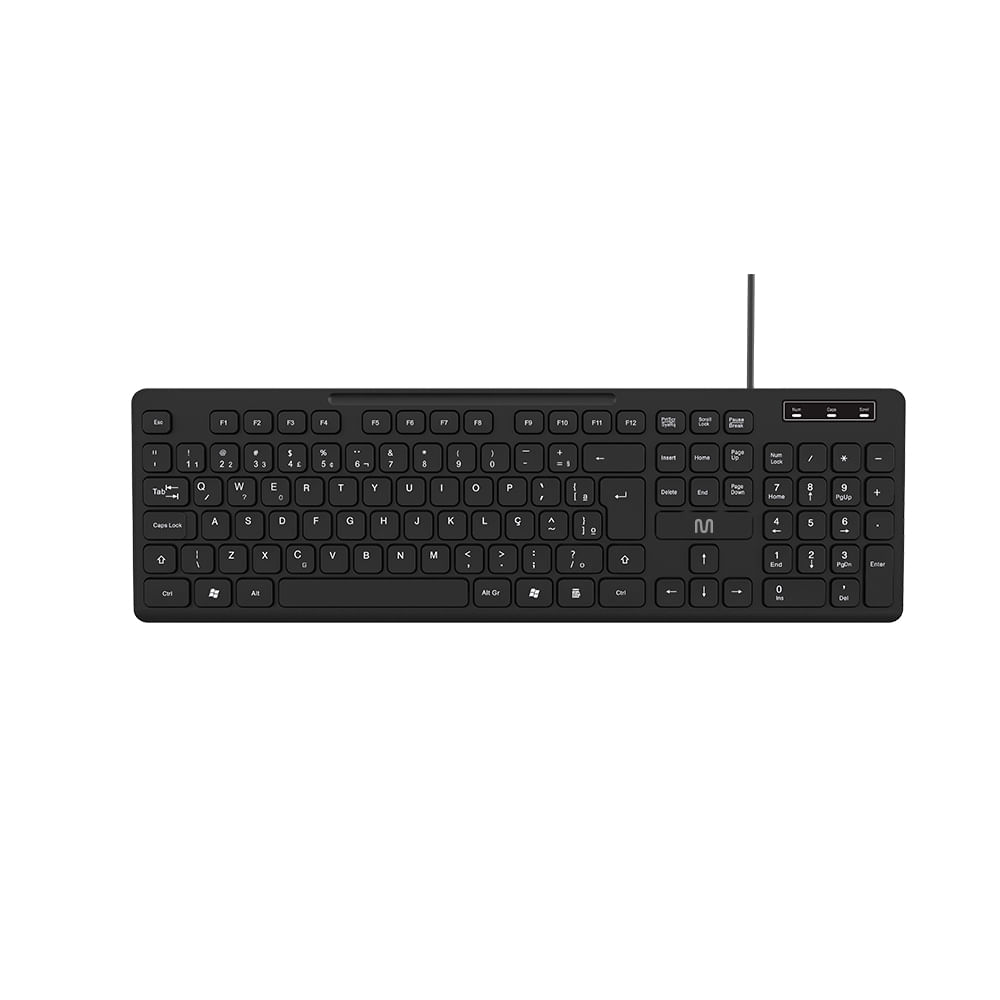 Teclado com Fio Soft Silence: Conexão USB, Teclas Silenciosas e Ajustáveis Multi (Multilaser) - TC144OUT [Remanufaturado]
