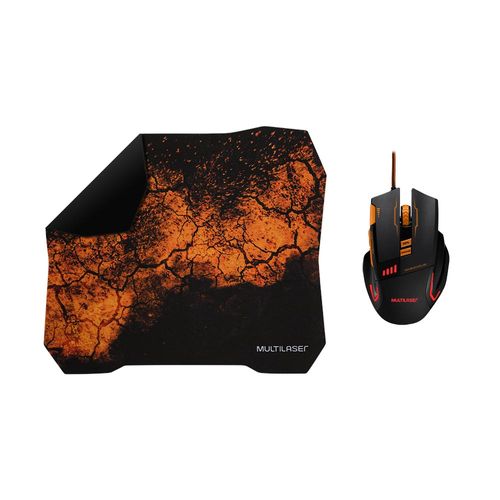 Kit Mouse e Mousepad Gamer Laranja Multi - MO256OUT [Reembalado]