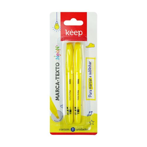 Marca Texto Amarelo Blister 2 Unidades Keep - MR068OUT [Reembalado]