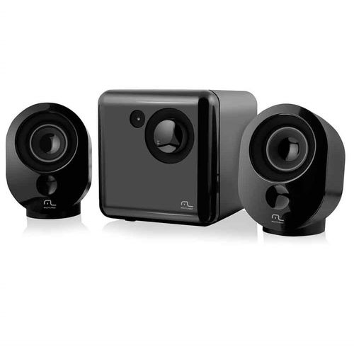 Caixas de Som 2.1 Com Subwoofer 15w RMS Alimentação USB Conexão P2 Controle de Volume e Graves Grafite - SP166OUT [Reembalado]