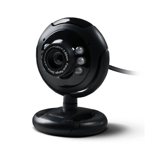 Webcam Standard 480p 30Fps Led Noturno c/ Botão Snapshot Microfone Conexão Usb Preto - WC045OUT [Reembalado]