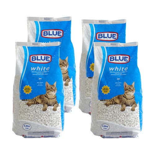 Pack 4x Areia para Gatos 3,6kg White Blue - PP439