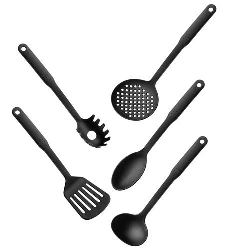 Kit de Utensílios em Nylon com 5 Peças Preto Up Home - UD214OUT [Reembalado]