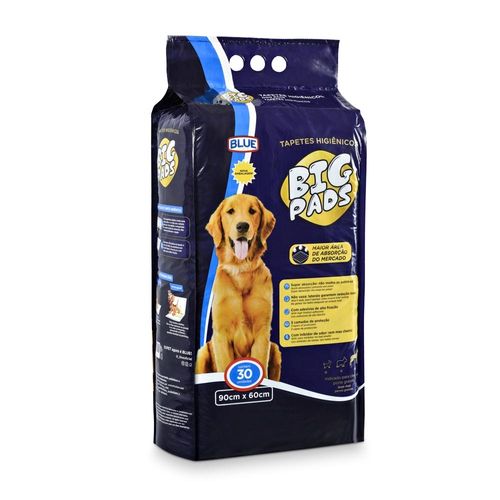 Tapete Higiênico Big Pads 30 unidades 90x60cm Blue - 306OUT [Reembalado]