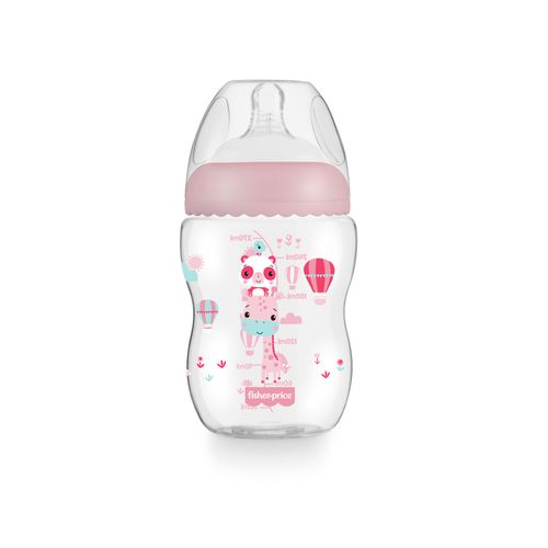 Mamadeira First Moments Rosa Algodão Doce 270 ml +2 meses Fisher Price - BB1027OUT [Reembalado]