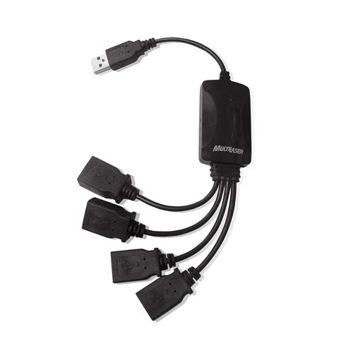 Hub 4 Portas Flexível 2,0 Preto Multi  - AC042OUT [Reembalado]