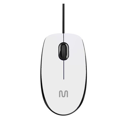 Mouse Com Fio MF400 Clique Silencioso Conexão USB 1200dpi Cabo de 180cm 3 Botões Branco Multi - MO389OUT [Reembalado]