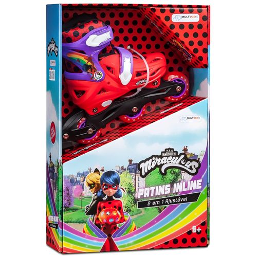 Patins Inline 2 em 1 Tam 31-34 Miraculous Ladybug Multikids - BR1628OUT [Reembalado]