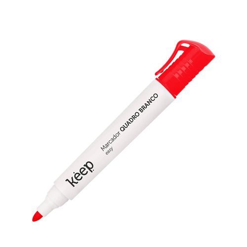 Pincel Marcador de Quadro Branco Easy 12 unidades Vermelho Keep - MR008OUT [Reembalado]