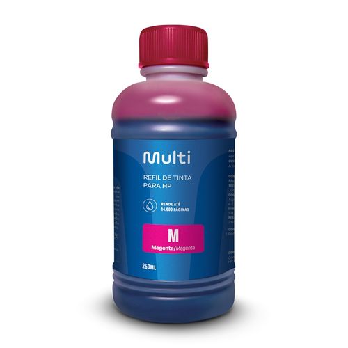 Refil de Tinta para Cartucho Impressoras HP 250ml Magenta Multi - RF011