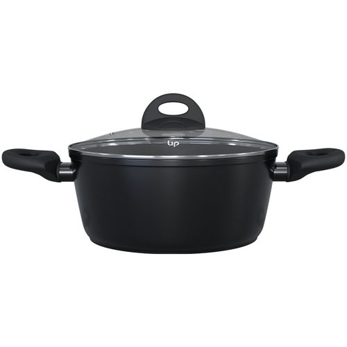 Caçarola Ouro Preto by Jomafe 24cm Alumínio 4 camadas, Revestimento Antiaderente Goldflon e Alças Soft Touch UpHome - UD281OUT [Reembalado]