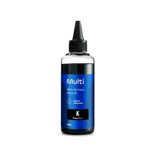 Refil de Tinta Preto HP 100ml Multi - RF001OUT [Reembalado]