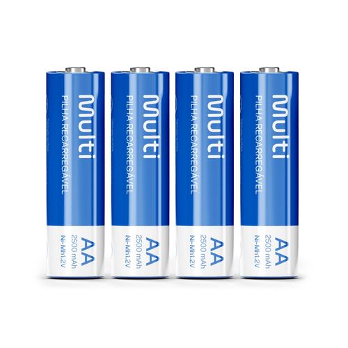 Pilhas Recarregáveis AA 2500Mah com 4 Unidades Multilaser - CB052OUT [Reembalado]